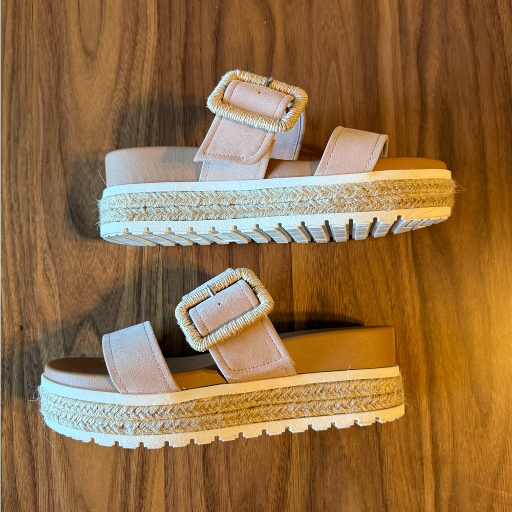 MIA Kenzy Platform Espadrille Sandals — Blush Pink Size 6.5